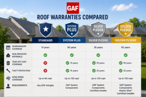 GAF Roof Warranties Compared - Standard, System Plus, Silver Pledge and Golden Pledge | Oak Tree Roofing